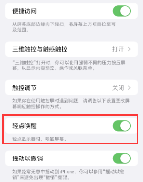 新洲苹果授权维修站分享iPhone轻点无法唤醒怎么办 