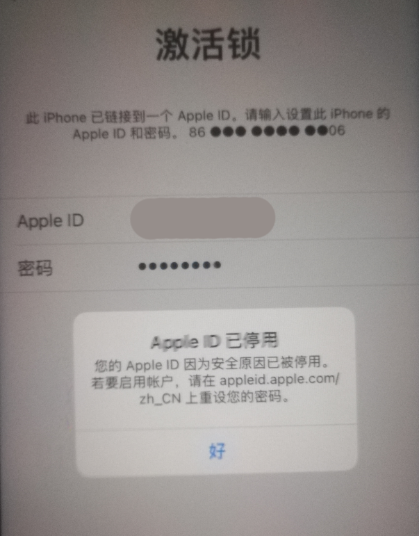 新洲苹果手机维修分享iPhone 12 出现提示“Apple ID 已停用”怎么办 